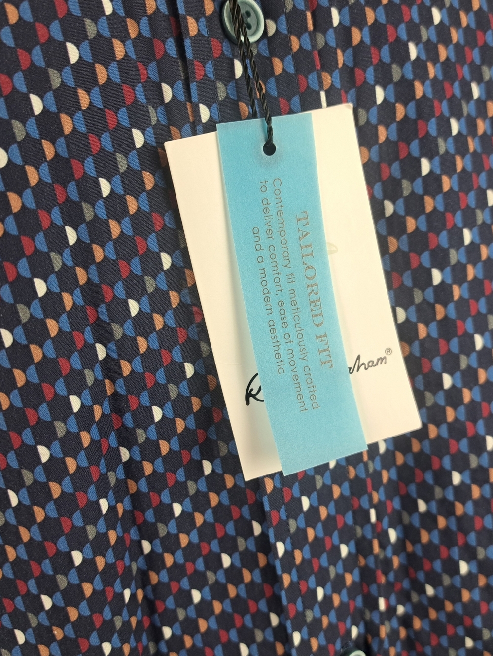 NWT Robert Graham Men's Tailored Fit Dress Shirt Colorful Retro Pattern XL - Picture 13 of 15